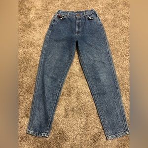 Vintage LEE Mom High Rise Size 14M Made In USA Dark Wash Faded Women’s Jean LOOK